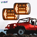 Huiguang 90w Hi/lo Beam 6x7 5x7 Projector Sealed Beam Rectangle Truck Led Headlights With Drl1