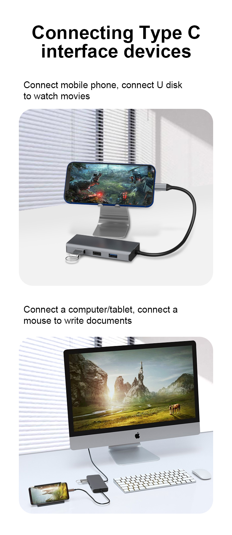 8-in-1 USB C Hub Docking Station Hub Adapter