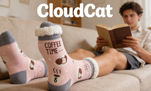 Симпатичные повседневные пушистые носки с кофейным узором