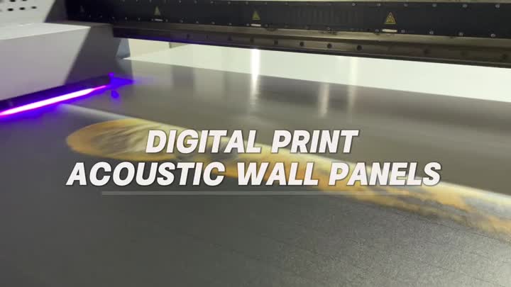 Acoustic wall panel with digital printing 