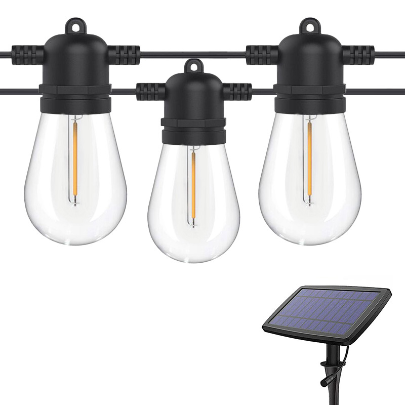 15m 15 lâmpadas solar S14 Bulb String Light