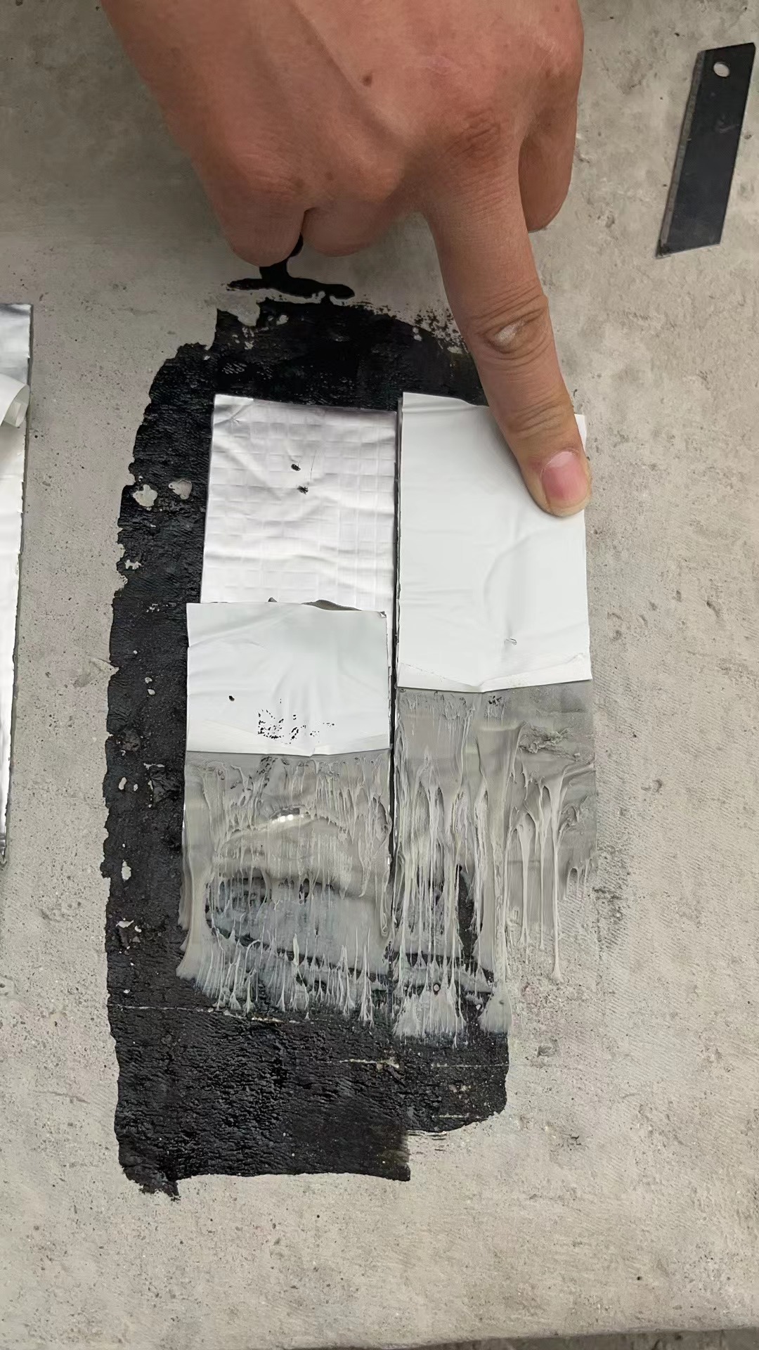 Teste adesivo de fita de alumínio
