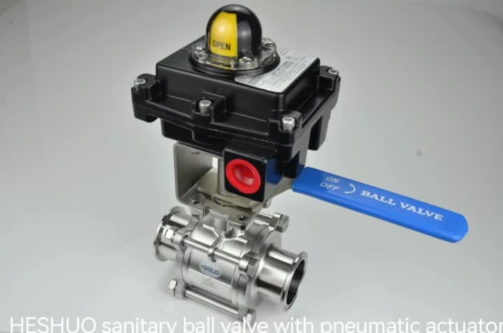 3PC SANITARY BALL VALVE WITH PNEUMATIC ACTUATOR