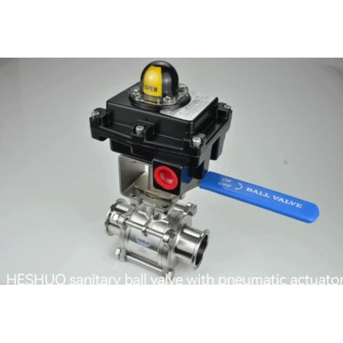 3PC SANITARY BALL VALVE WITH PNEUMATIC ACTUATOR