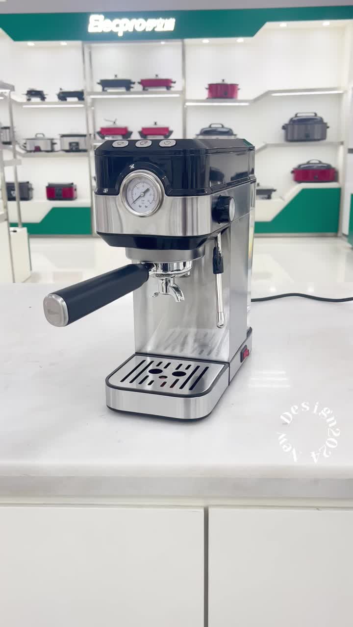 "Powerful Compact Espresso Machine with 20 Bar Pressure"