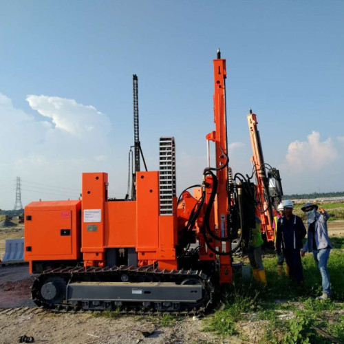 Fully hydraulic solar pile driver exported abroad 