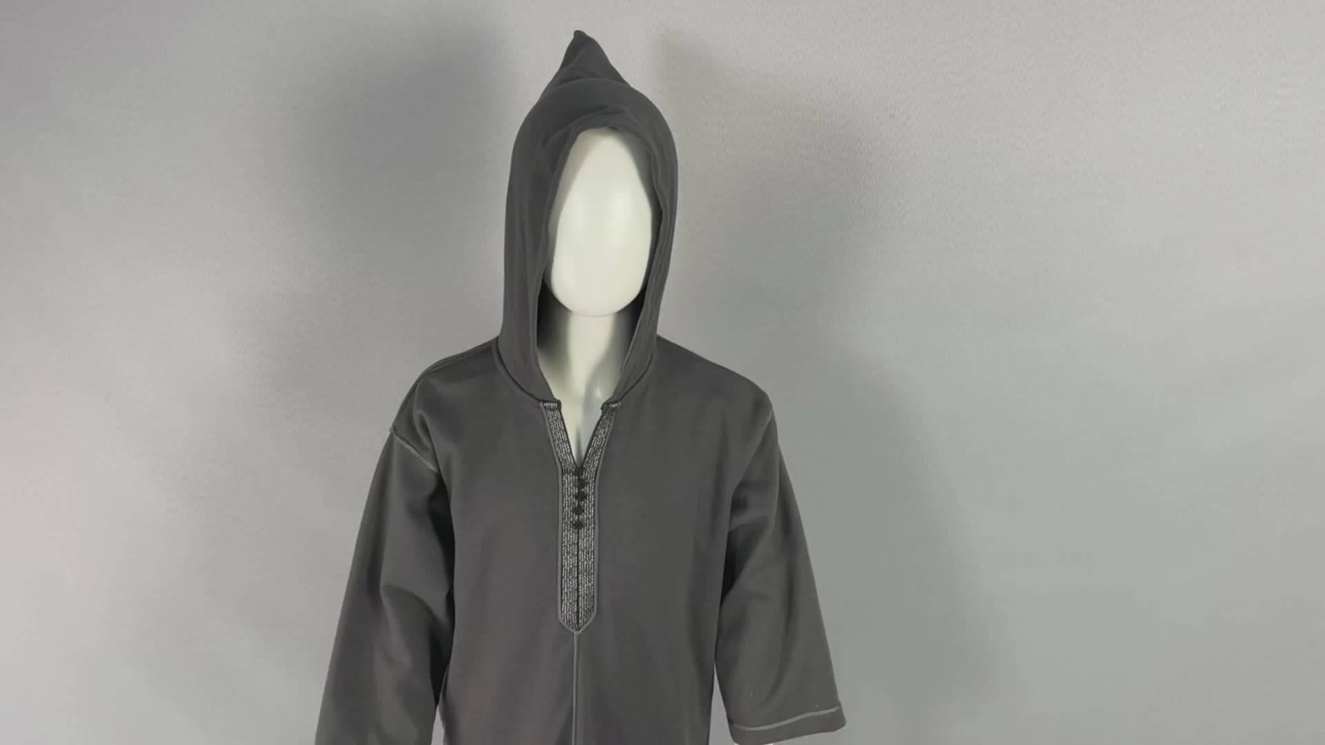 Abbigliamento islamico Kaftan per ragazzi Abbigliamento indiano vestito musulmano per ragazzo arabo Dubai jalabiya thobe abito da ragazzo con cappuccio inverno stile1