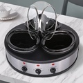 3in1 Cooking System: Individual Heat Control Dipper Triple Slow Cooker Buffet Warmer1