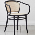 Cadeira de restaurante de madeira de mobília moderna e rattan mais vendida1