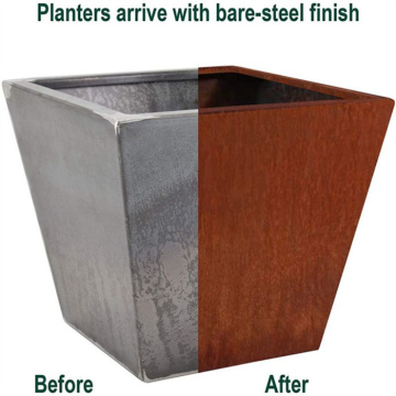 What steps are needed for weathering steel flower POTS?