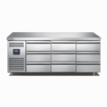 Stainless Steel Undercounter Workbench with Refrigerator and Freezer Drawers1