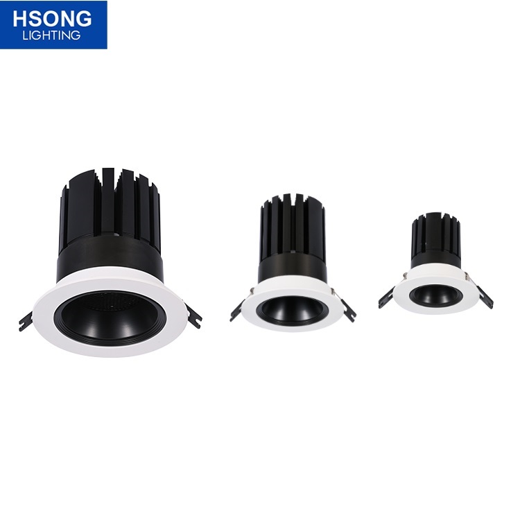 Hsong Lighting - Anti glare with Tuya Zigbee Triac 0-10V Dali dimmable LED Downlight 7W10W12W20W30W35W40W50W dimming LED COB recessed spotlight LED COB Recessed Spotlights1