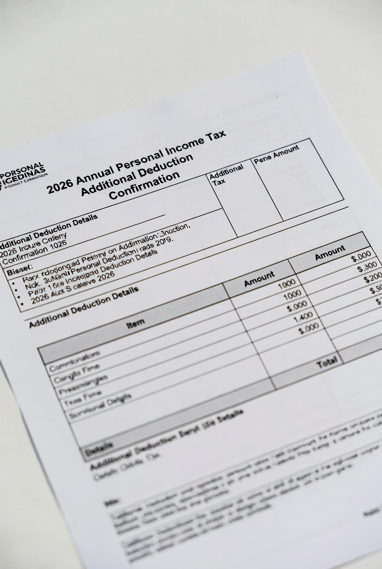 2026 WJM Individual Income Tax Special Additional Deduction Confirmation