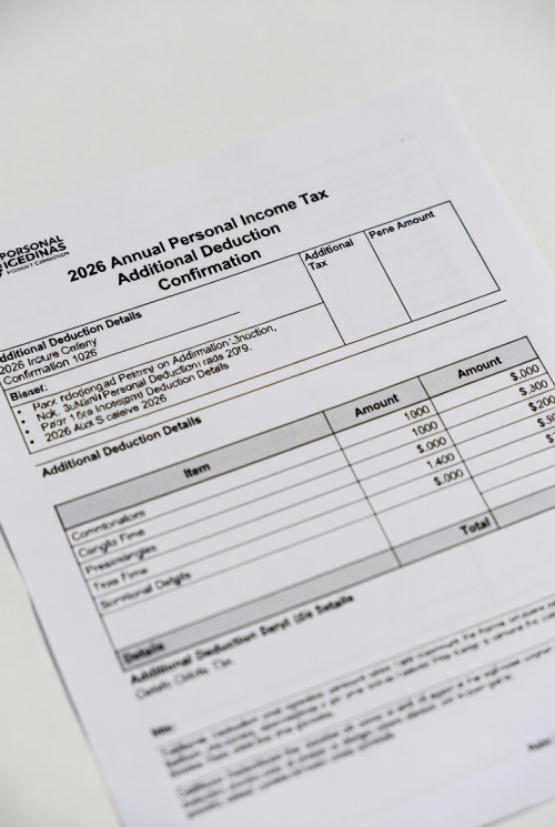 2026 WJM Individual Income Tax Special Additional Deduction Confirmation