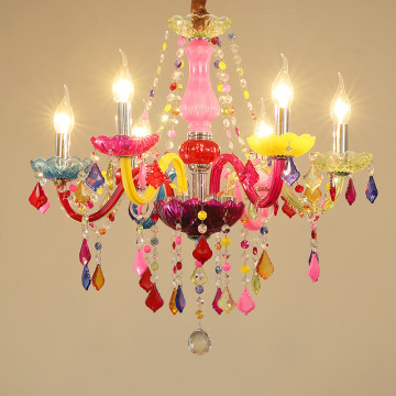 GL732Elegant European Crystal Pendant Light with Vibrant Colors