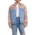 جديد 2022 مصمم Slim Fit Jean Jean Color Block Pink Denim Jacket Men1