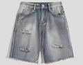 Καλοκαίρι τζιν αναπνέει Fit Baggy Jeans Short Dark Denim σορτς με τσέπη για men1