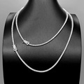Wholesale VVS Grade Cluster Jewelry: Round Cut 2mm Moissanite Tennis Chain on 925 Sterling Silver Necklace1
