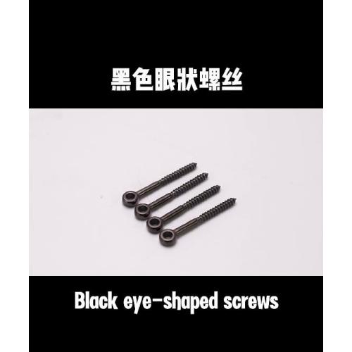 black eye-shaped screws