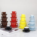 Custom Color Ceramic Espresso Cup and Saucer Set for Cafes1