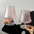 Mid-Vintage Frosted Sunset Goblet - Handmade 450ml Wine/Cocktail Glass1