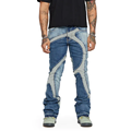 Mens Street Wear Blank Denim κεντημένη κοκαλιάρικο τζιν για Men1