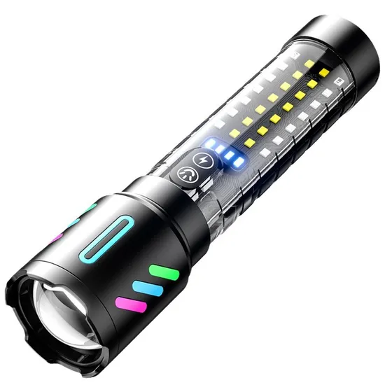 Linterna de aleación de fluorescencia láser blanca de alta potencia con zoom1
