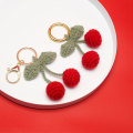 Handmade Cherry Hanging Key Chain, Knitted Bag Pendant, and Keyring Charm: Latest Arrival1