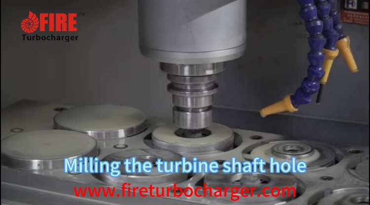 Milling the turbine shaft hole