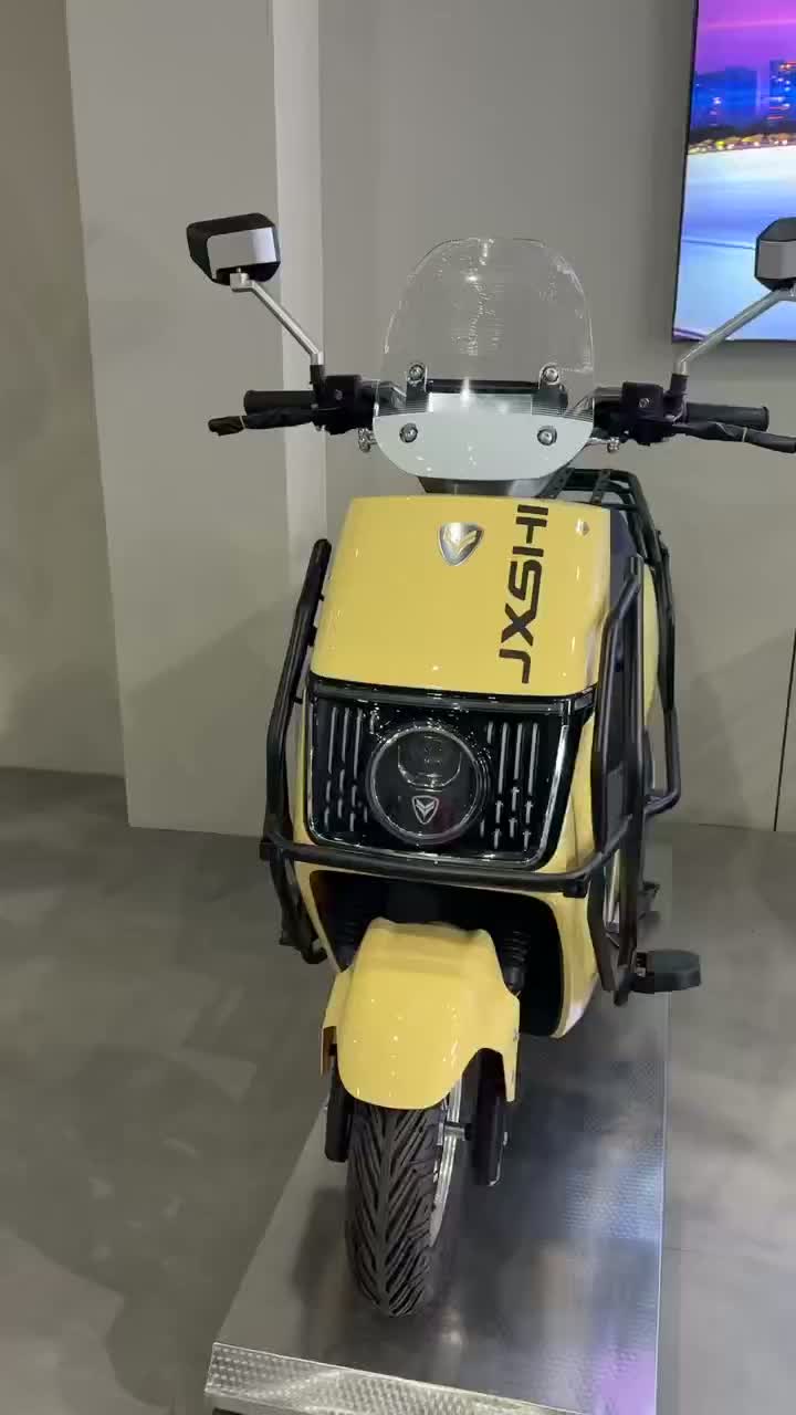 Rugged Yellow Electric Scooter with Black Protective Bars