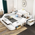 Modern Luxury Leather King Size Electric Massage Smart Bed1