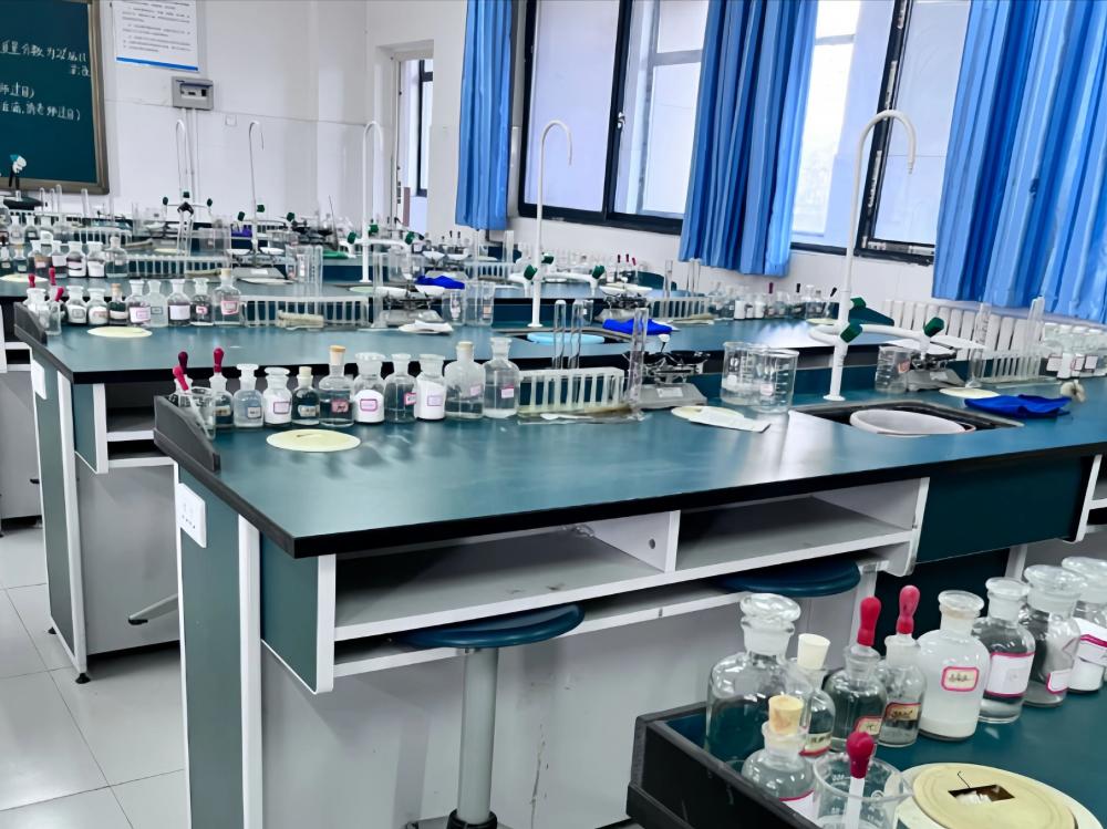Science Laboratory with Chemical Reagents
