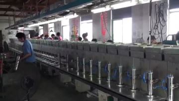 Deep well pump assembly line