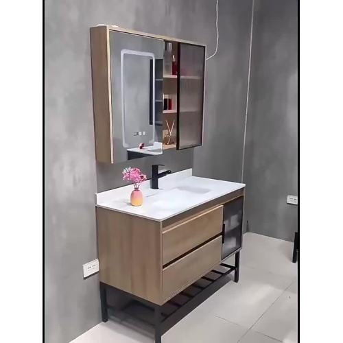 Hotel Bathroom Cabinet with 2 Flat Mirrors