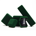Hanhong Großhandel Logo Luxus LED LED White Light Velvet Schmuck Verpackung Box Custom Ring Box Grüne Schmuck Box1