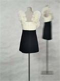 Mini vestido de organza ruffle