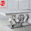 Grey Dining Table and Chair Set with Stainless Steel Legs for Sale1