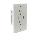 Tuya WiFi USA Wall Socket with Fast Charging USB and Holder - Works with SmartLife1