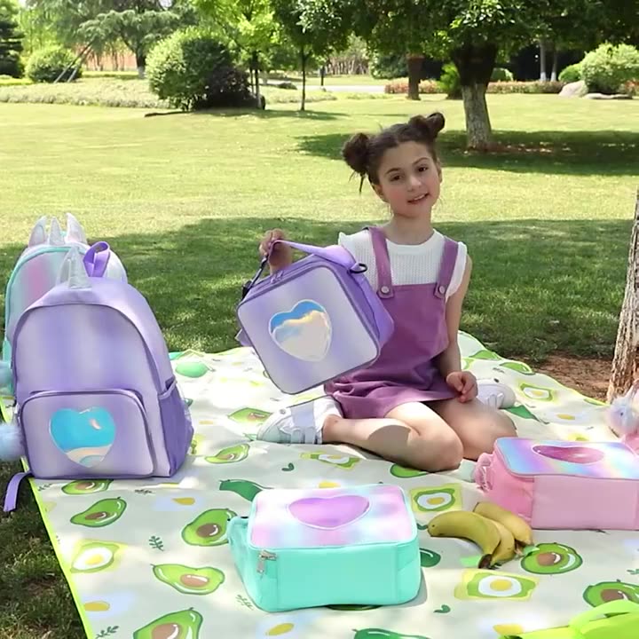 Fashion Holographic Rainbow Travel Thermal Picnic Bag Kids Portable School Insulated Food Lunch Cooler Bag For Children1