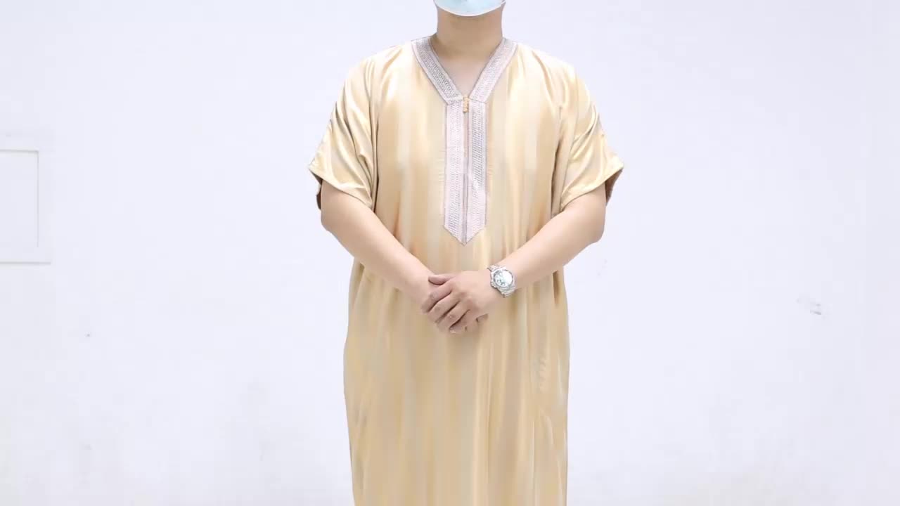 abbigliamento islamico poliestere qamiss qamis daffah per uomo più venduto abiti islamici uomini Dubai arabo thobe jubba per ragazzi1