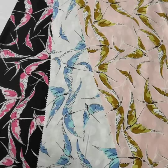 Latest stock lot soft viscose printed floral  rayon jacquard woven fabric1