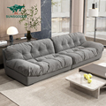 Luxury Shell Shaped Grey Velvet Four Seater Sofa Set1