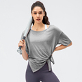 Customizable Women's Workout T-Shirt: Round Neck, Back Tie, Gym, Sports, Yoga, Tennis & Fitness apparel1