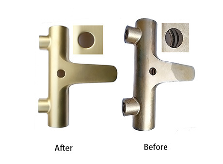 Comparación de efectos de pulido de cobre