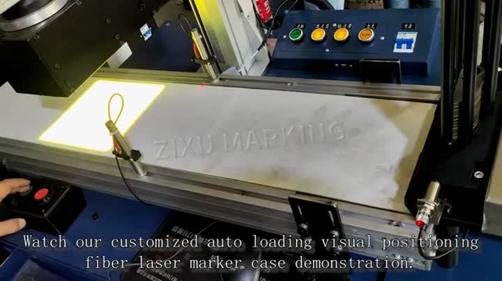 Máquina de marcação a laser de fibra Mopa em linha