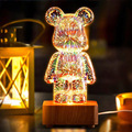 Colorful Bear Decorative LED Night Light - 8 Colours Glass Table Lamp1