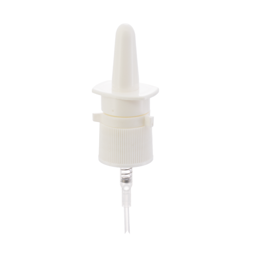 Bomba pulverizadora nasal com nervuras brancas 20/410 com clipe