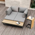 Heißer Verkauf kostenloser Probe hoher Dichte Schwamm Metall Aluminiumlegierung wasserdichte Hotel Garten Terrasse Outdoor Sofa1