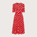 Long Cotton Summer Dress Arabic New Design Red Floral Dress1
