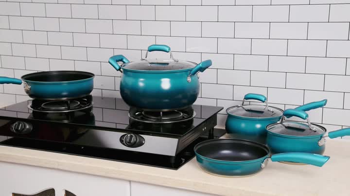 Conjunto de utensílios de cozinha em cores azuis fh-ss277